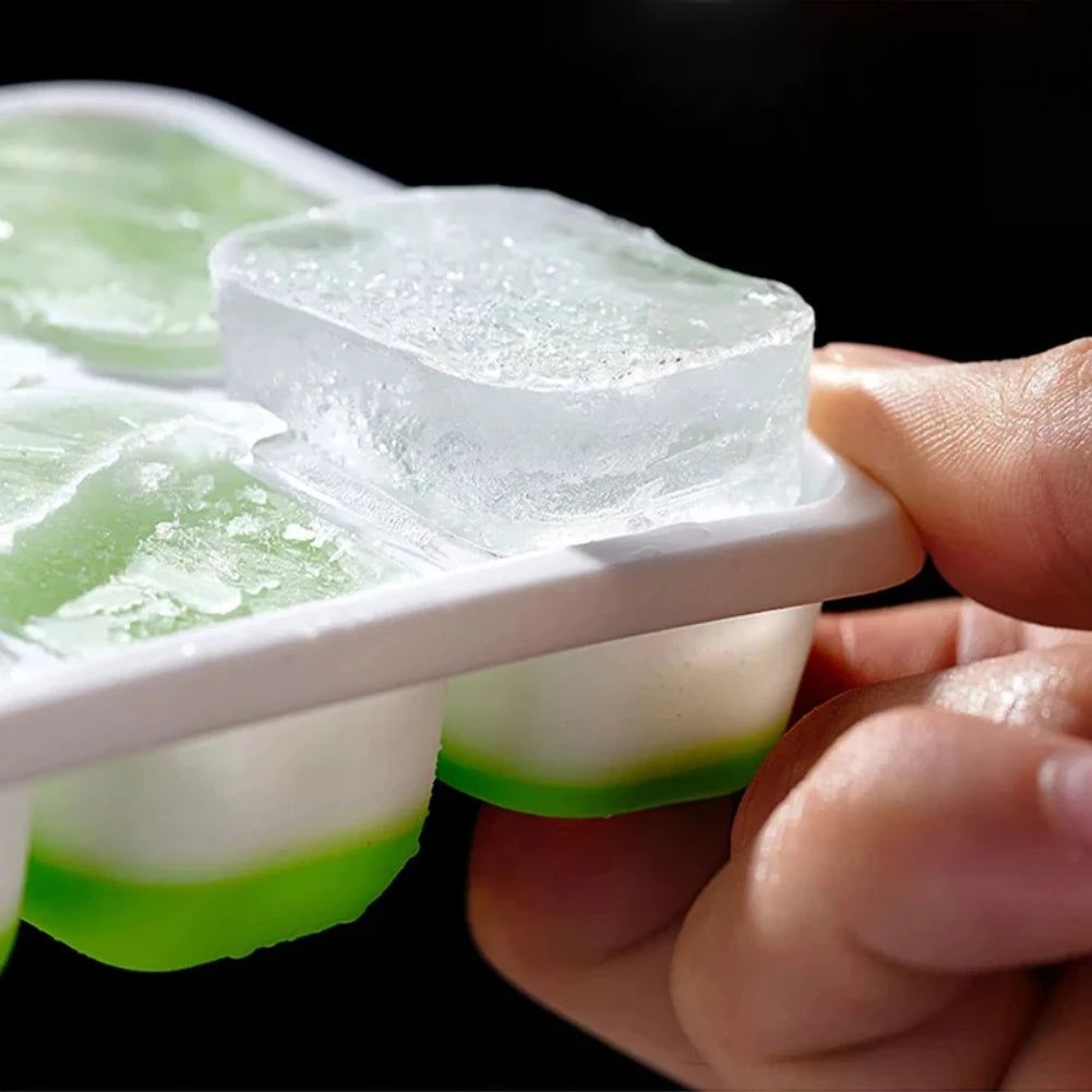 Silicone Ice Cube Tray with Lid – 14 Square Cubes Easy Release