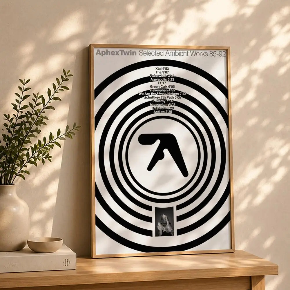 Band A-Aphex TwinS Poster HD Self Adhesive Waterproof Wall Art Ideal for Home Office Dorm Bedroom Great Gift Peaceful Pleasures Health and Wellness White7 50X70cmNoframe