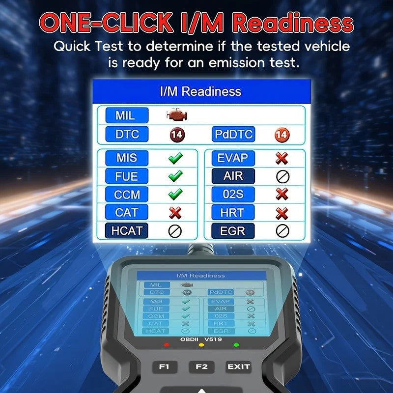 Professional Obd2 Diagnostic Tool for Heavy-Duty Vehicle Repair - Code Reader/Resetter, Supports Real-Time Data Stream, No Battery Required, Compatible with Vehicles from 1996 Onwards (Obdii/Eobd, Mode 6/8), Suitable for Mech Peaceful Pleasures Health and Wellness