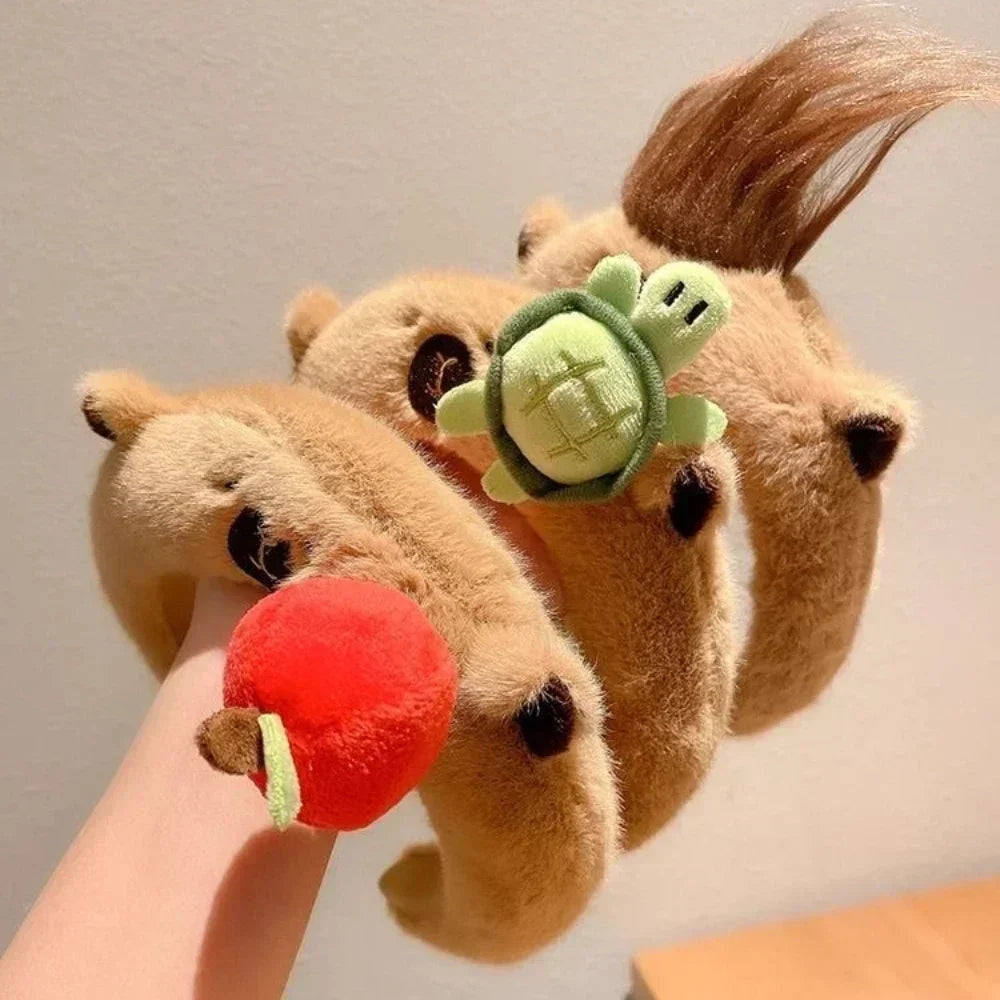 Plush Capybara Hair Headband – Cute Wash Hoop for Girls & Kids