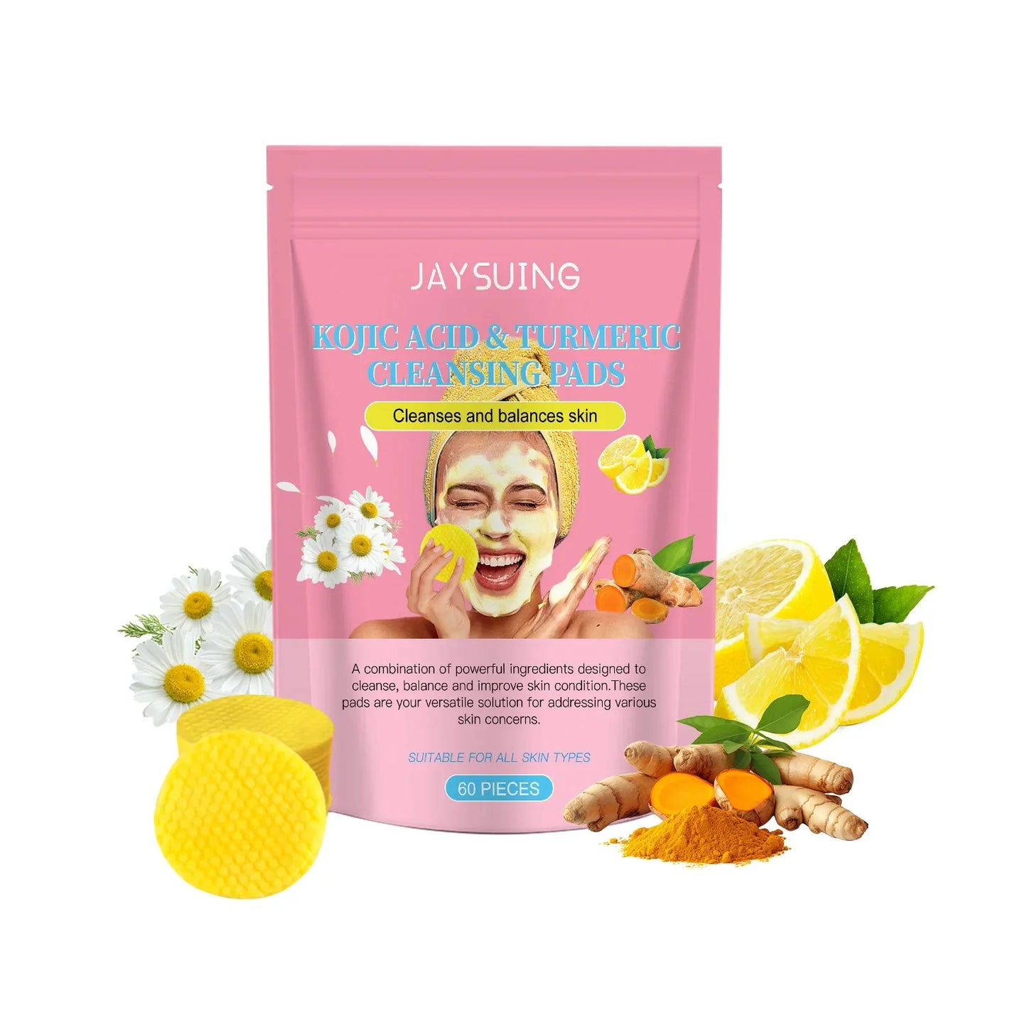 Turmeric Exfoliating Facial Pads – Anti-Acne & Deep Cleanse