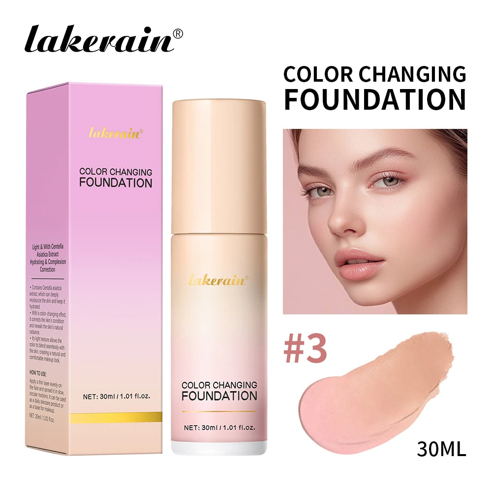 Waterproof Color Changing Liquid Foundation Centella Korean High Coverage Foundation Cream For Face Base Makeup Peaceful Pleasures Health and Wellness 3