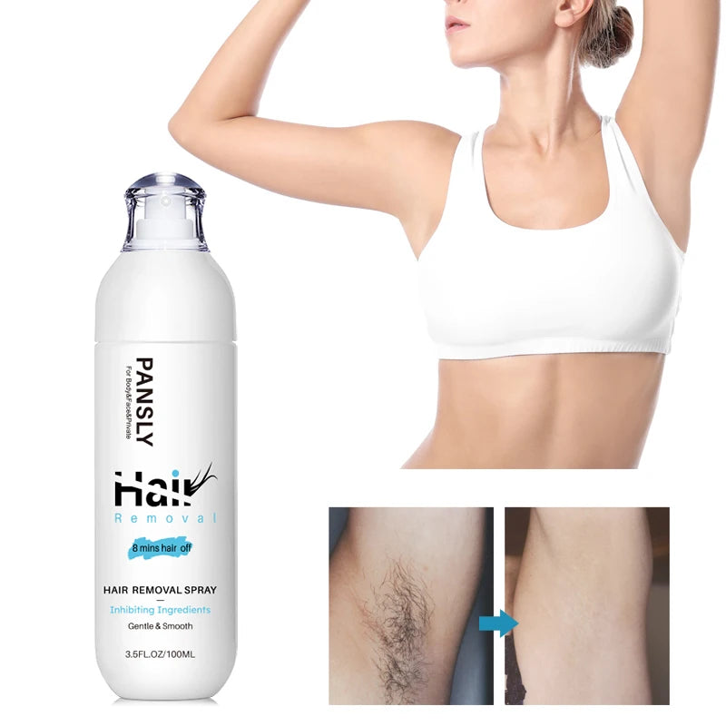100ML Hair Removal Spray Hair Growth Inhibitor Spray Painless Hair Reduction Permanently Inhibits Hair Growth Skin Silky Smooth Peaceful Pleasures Health and Wellness