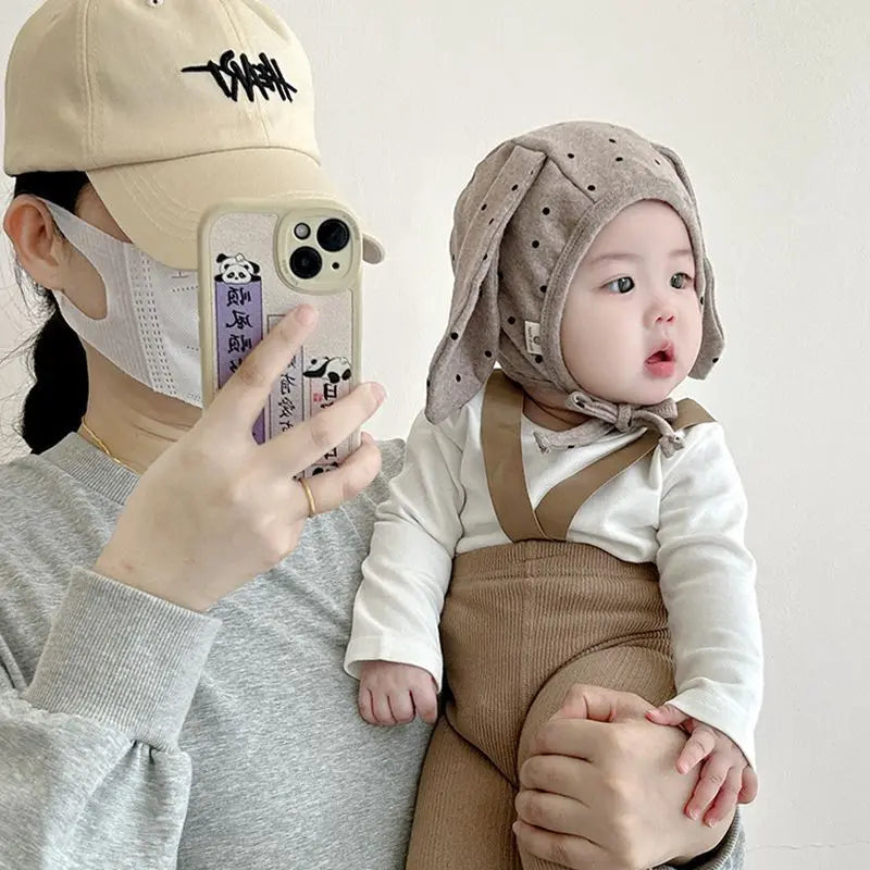Newborn Baby Bunny Ear Knit Hat – Soft Cotton Infant Beanie