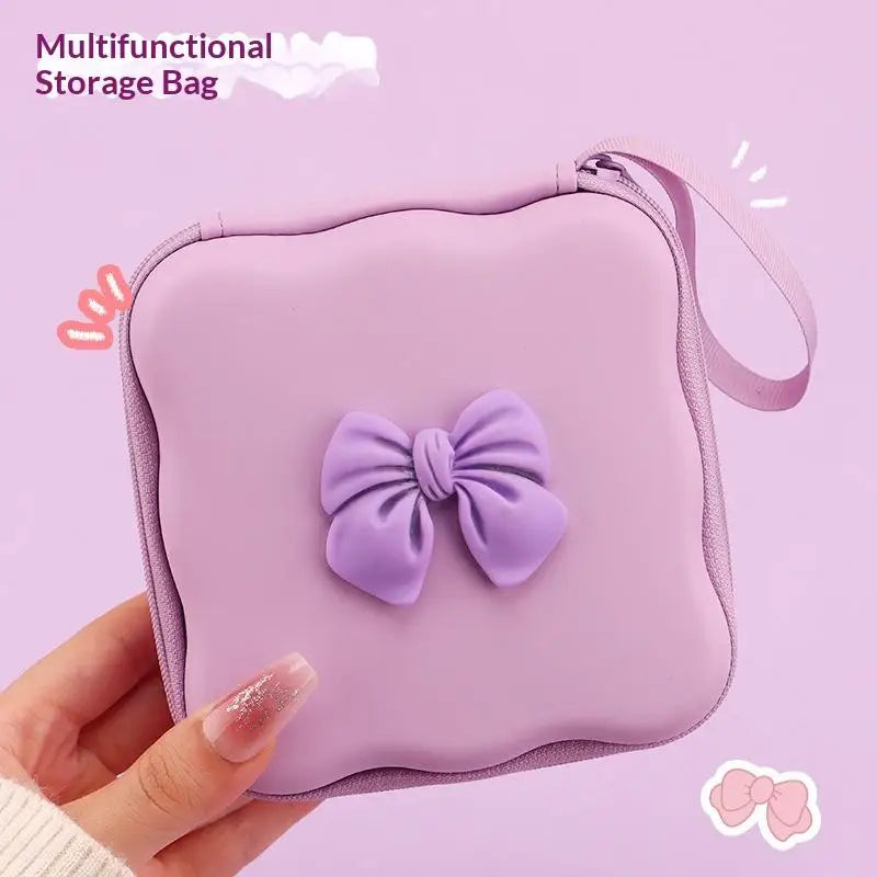 Cute 3D Heart Wave Charger Storage Bag | Travel Organizer