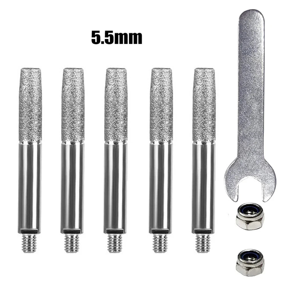 6-Piece Diamond Chainsaw Chain Sharpener Kit 4–5.5mm