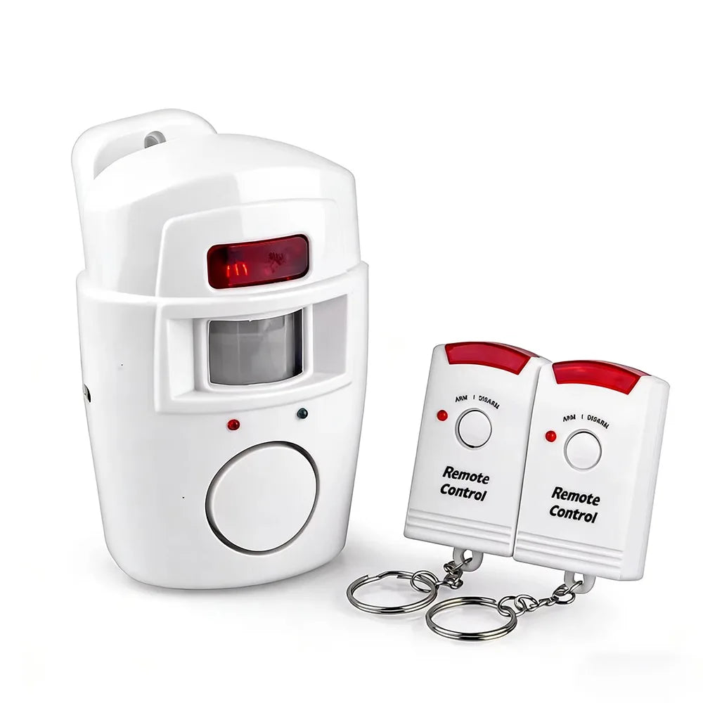 Wireless PIR Motion Sensor Wireless Motion Sensor Alarm 2 Remote Controls Power Adapter PIR Alarm System Alert System Peaceful Pleasures Health and Wellness 6 V