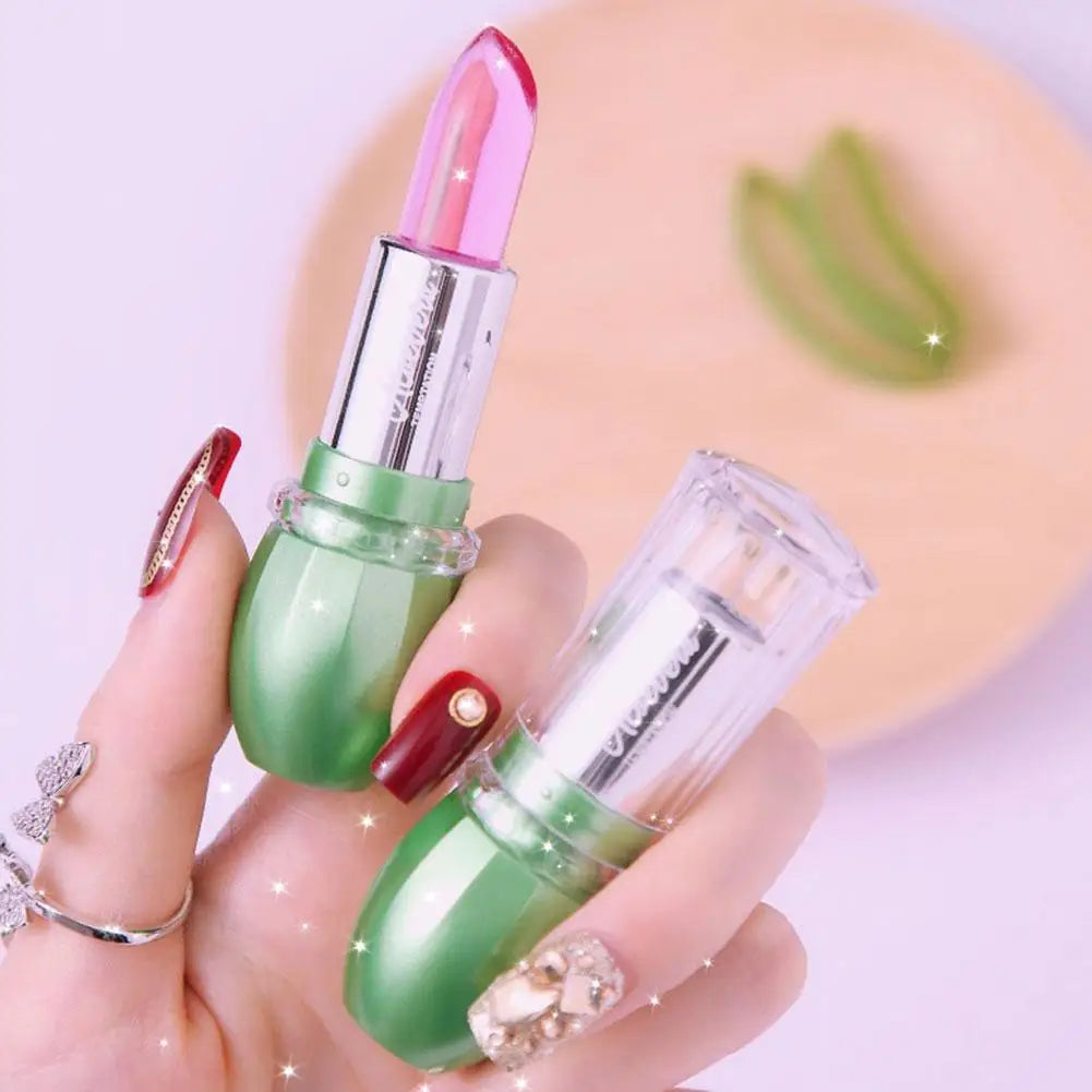 Crystal Jelly Lipstick,Magic Color Changing Lipstick, Moisturizing Temperature Color Changing Lip Gloss,Nourishing Lip Balm Peaceful Pleasures Health and Wellness