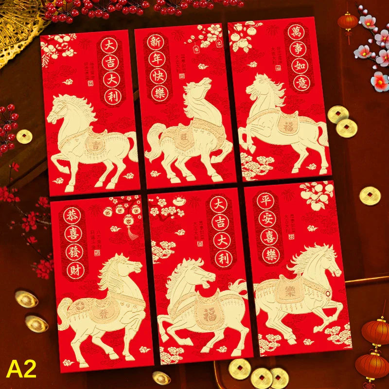 Chinese New Year Red Envelopes Year of the Horse – 6 Pack