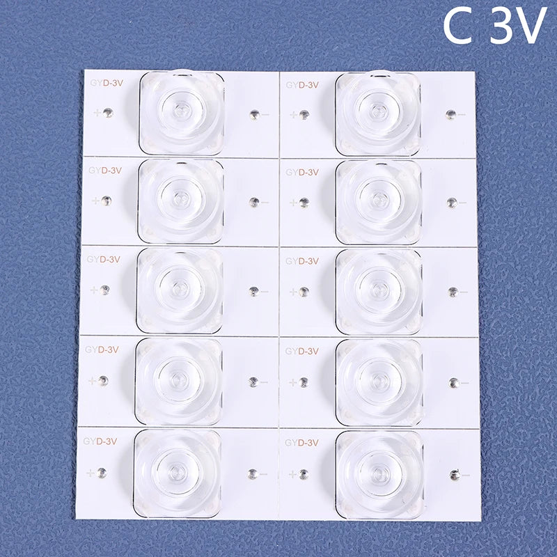 10Pcs SMD LED Beads 3V 6V TV Backlight Repair Kit 32–65 Inch