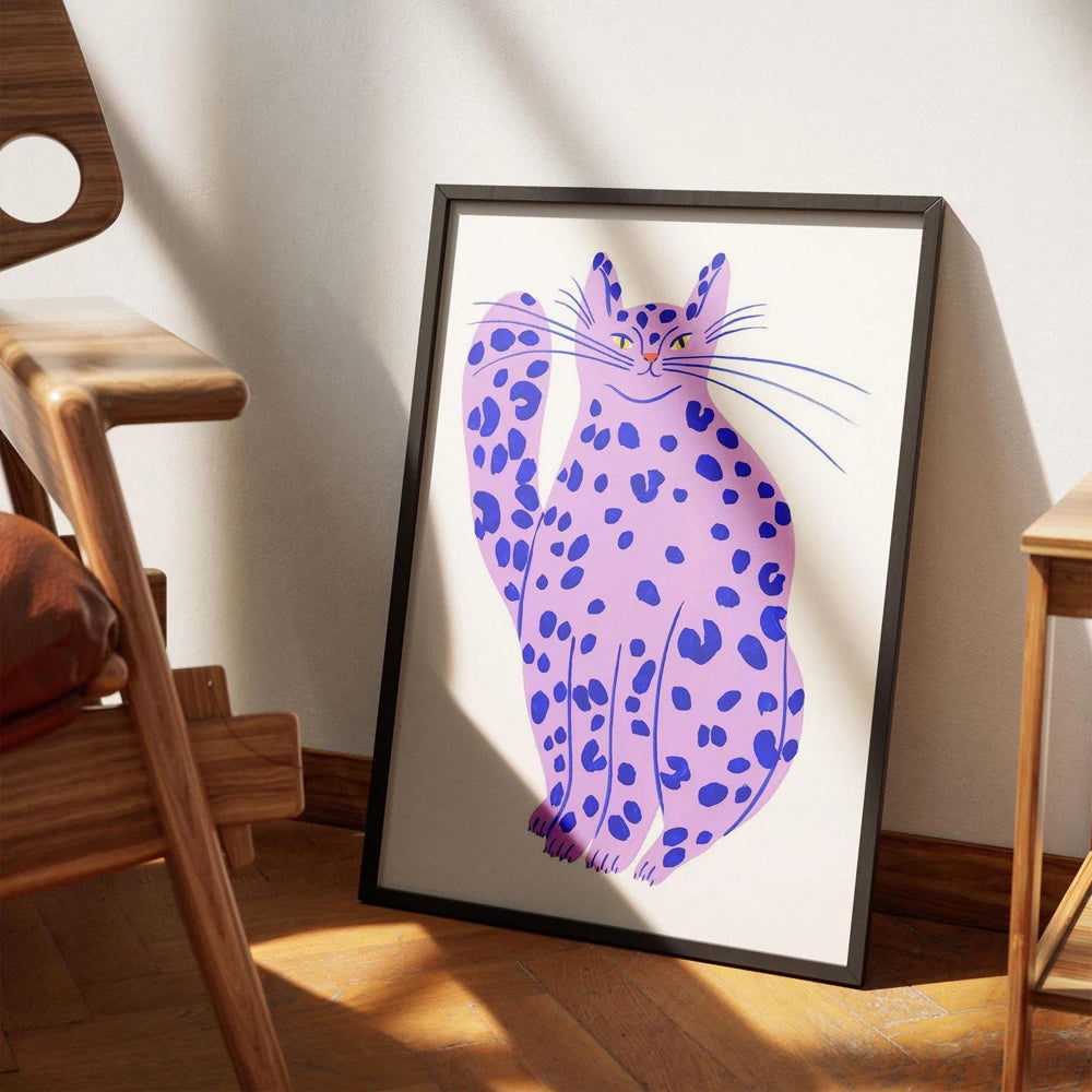 Abstract Cats Illustration Poster Funny Animal Prints Canvas Painting Wall Art Pictures Home Living Room Modern Pets Decoration Peaceful Pleasures Health and Wellness