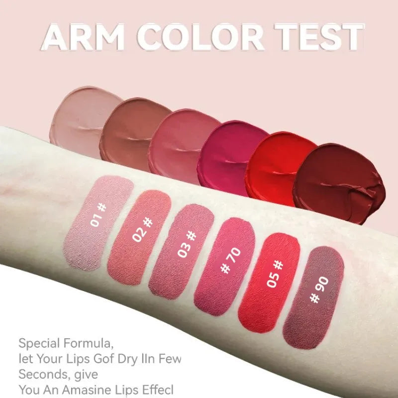 MLSMILE 3-Piece Matte Velvet Lip Gloss Set – 16Hr Wear