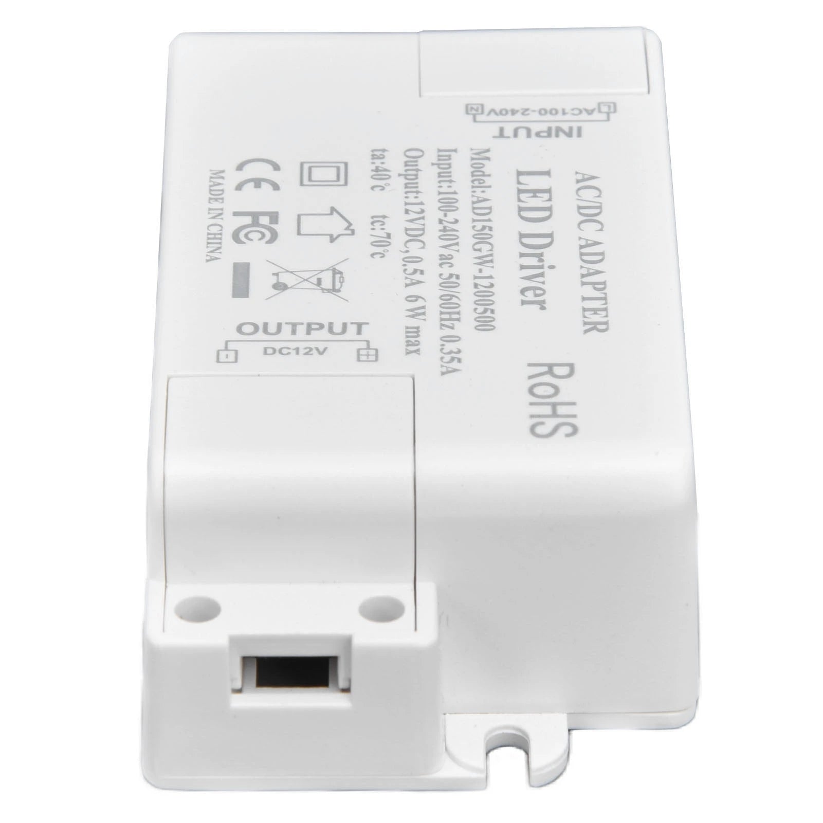 LED LED Power Driver Waterproof Input AC100‑240V 0.35A Portable Output DC12V 0.5A 6W for Home for Bathroom Peaceful Pleasures Health and Wellness