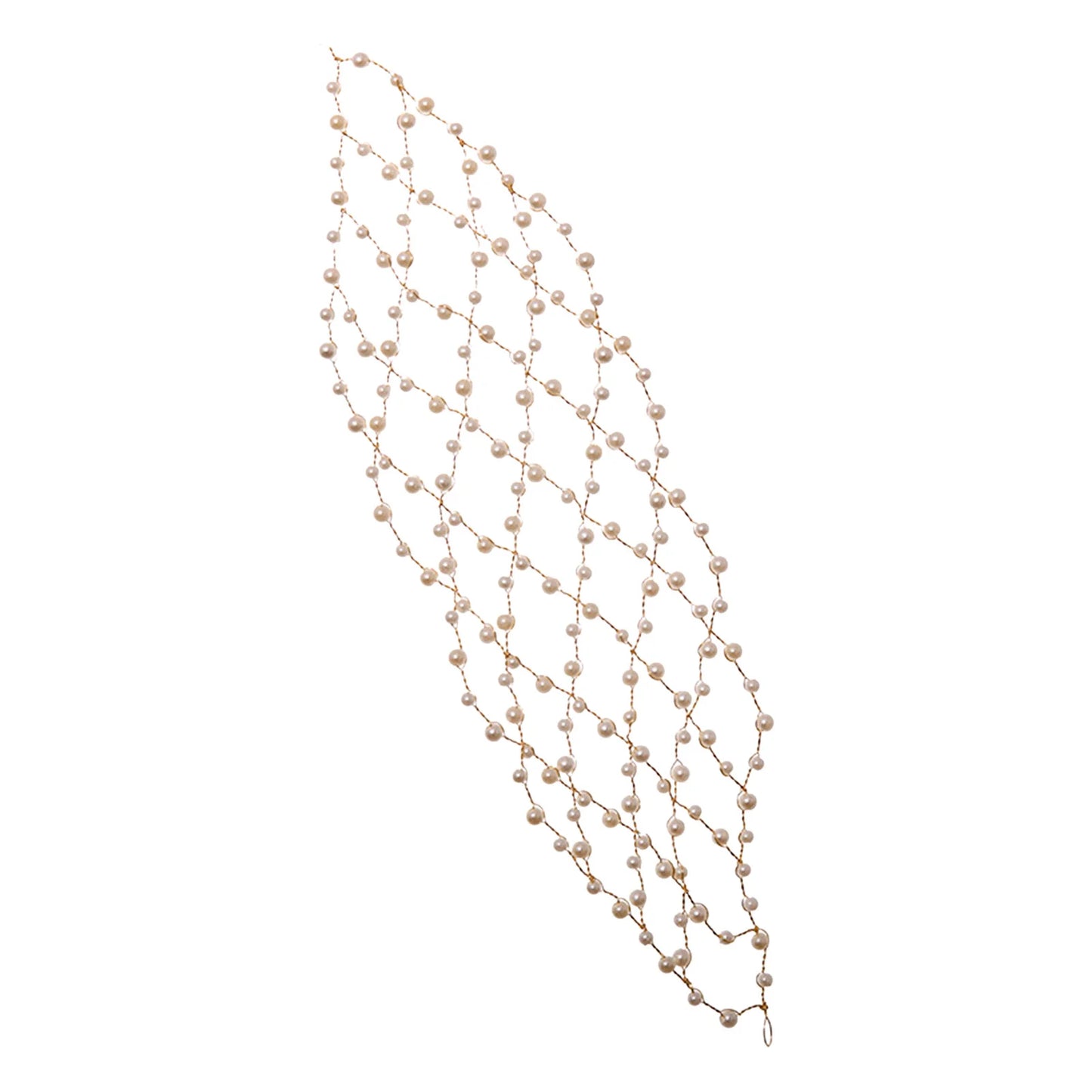 Pearl Embellished Mesh Headband For Women Elastic Net Hair Accessory With Pearl Decoration Peaceful Pleasures Health and Wellness Fd1049