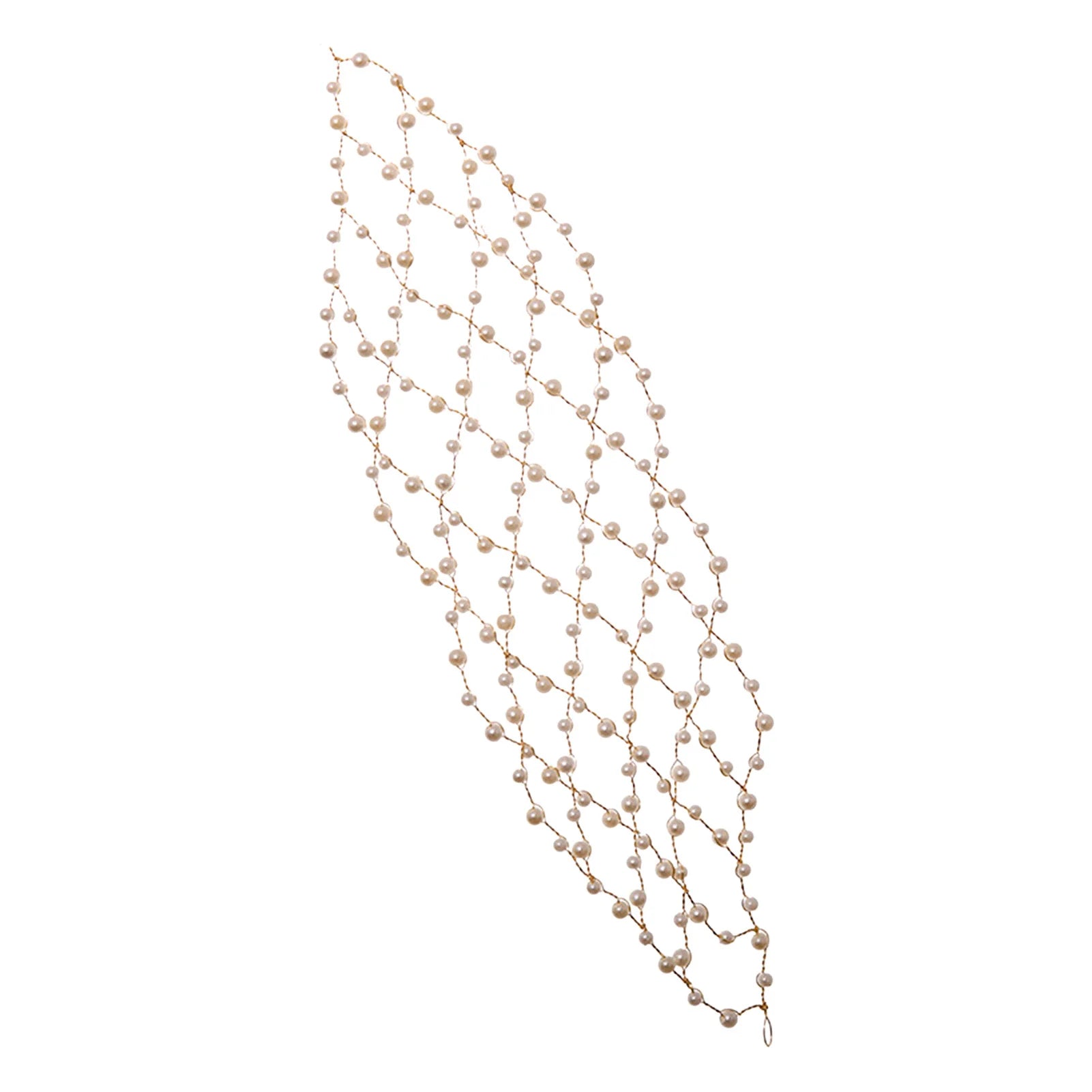 Pearl Embellished Mesh Headband For Women Elastic Net Hair Accessory With Pearl Decoration Peaceful Pleasures Health and Wellness Fd1049