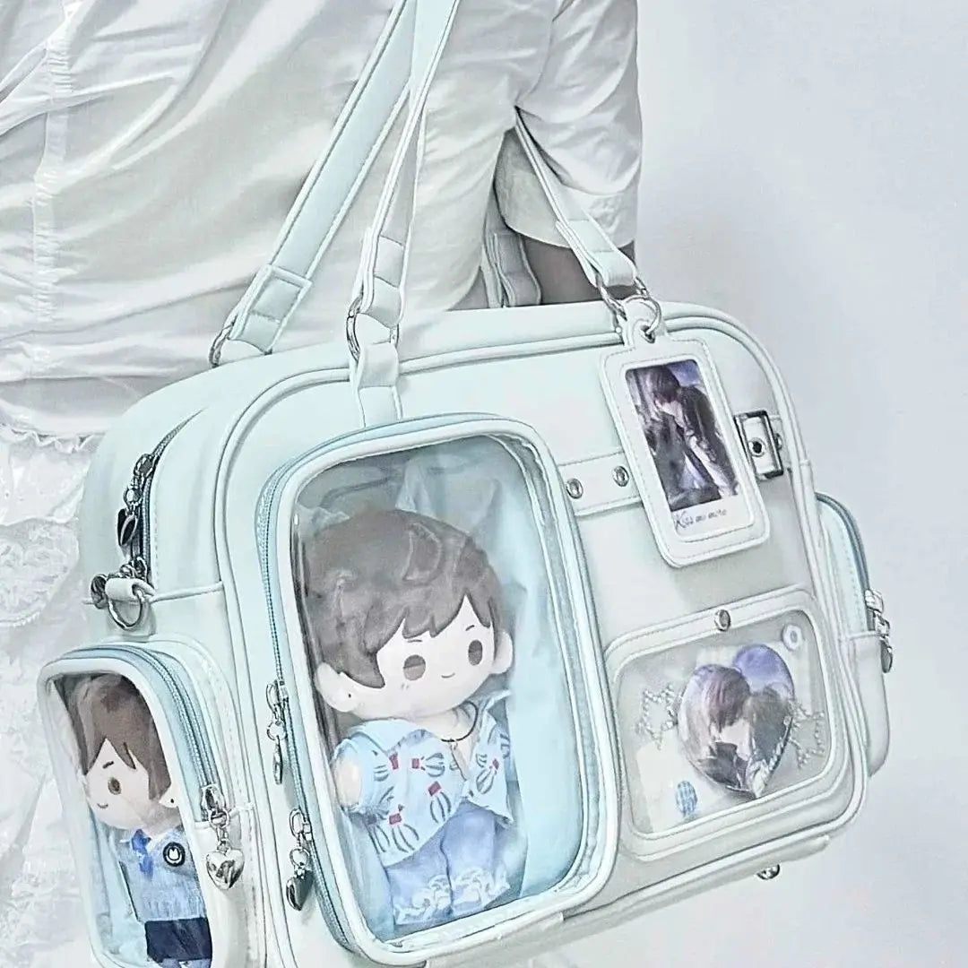New Concert Hidden Light Tag Bag Ita Bag Crossbody Bags Large Shoulder Bag Y2K Shoulder Bag for Women Itabag Handbag Student Bag Peaceful Pleasures Health and Wellness Blue