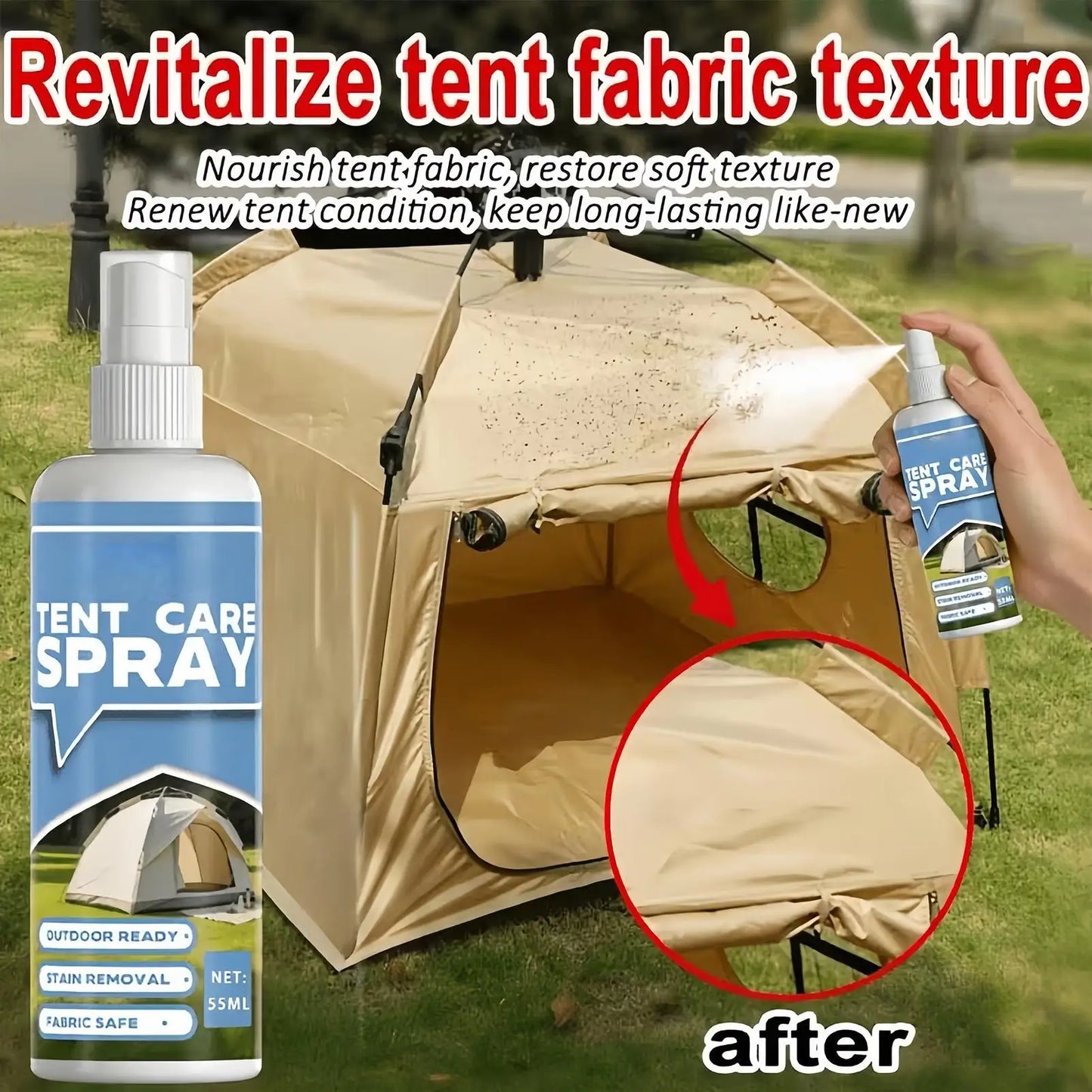55ml Tent Waterproofing Spray | Fabric Water Repellent Protector