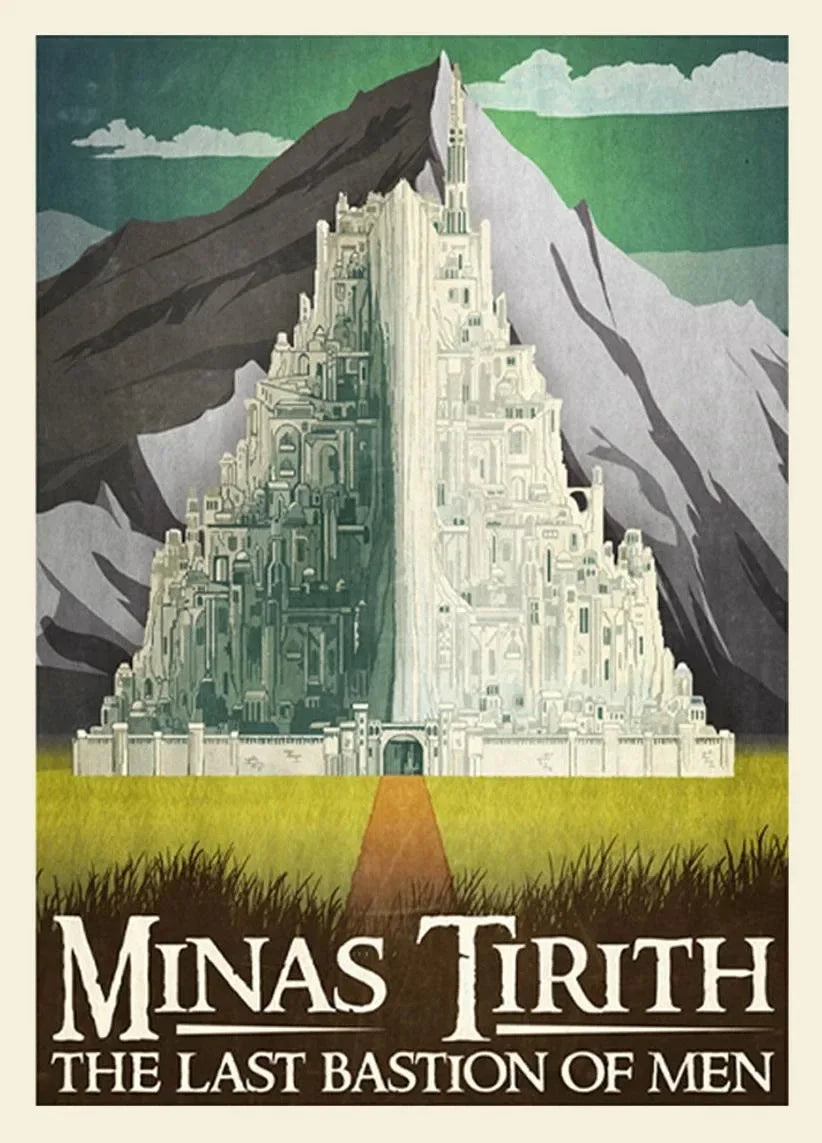 Lord of the Rings Middle-Earth Vintage Canvas Wall Art Print