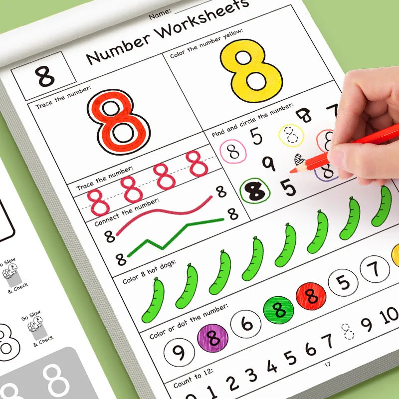 32-Page Illustrated Math Workbook Designed Interactive Preschool