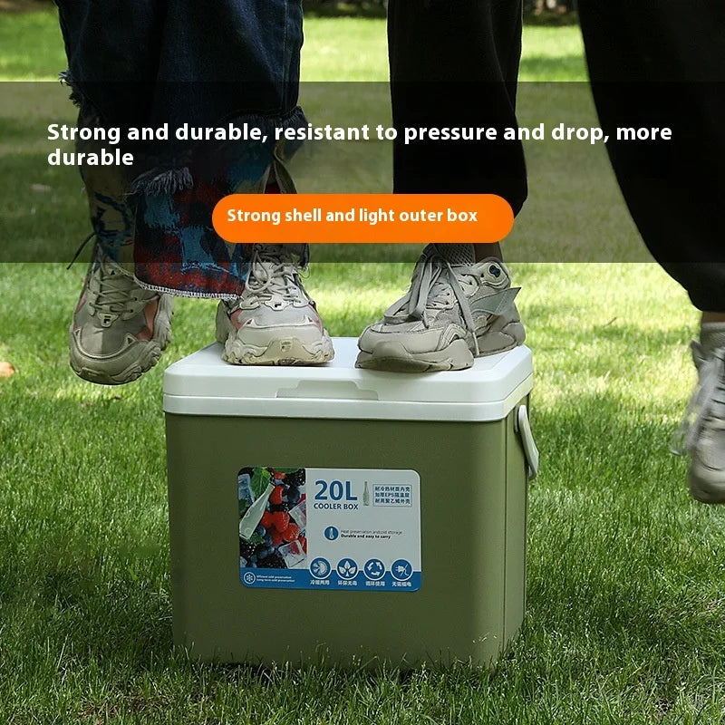 12L Outdoor Camping Night market stall Lunch Beer Cooler incubator with temperature display Portable Picnic retain freshness Box Peaceful Pleasures Health and Wellness