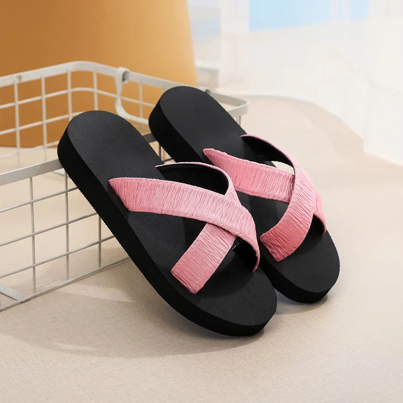 Women's Bohemian Beach Flip Flops – Flat EVA Summer Slippers