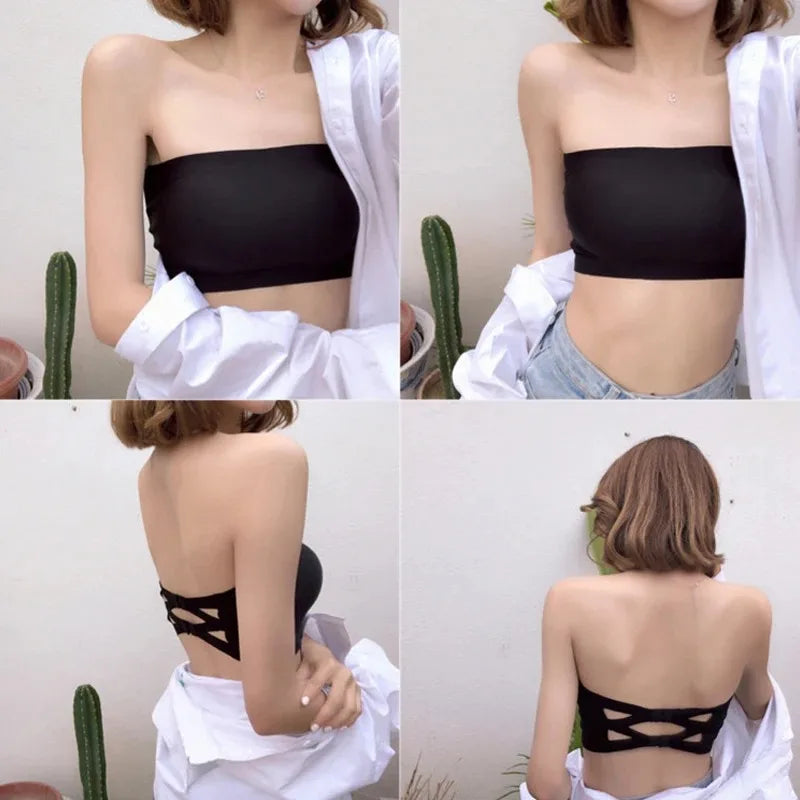 Seamless Strapless Bandeau Bra | Wireless Tube Top for Women Bandeau Bra Peaceful Pleasures Health and Wellness