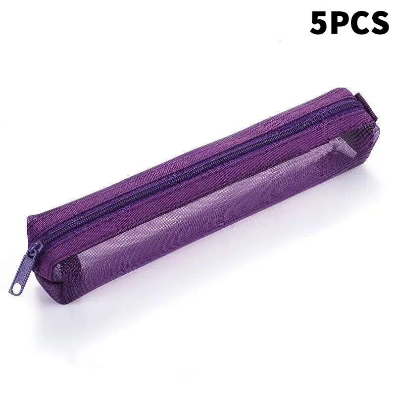 Mesh Pencil Case Zipper Pouch | Portable Stationery Organizer