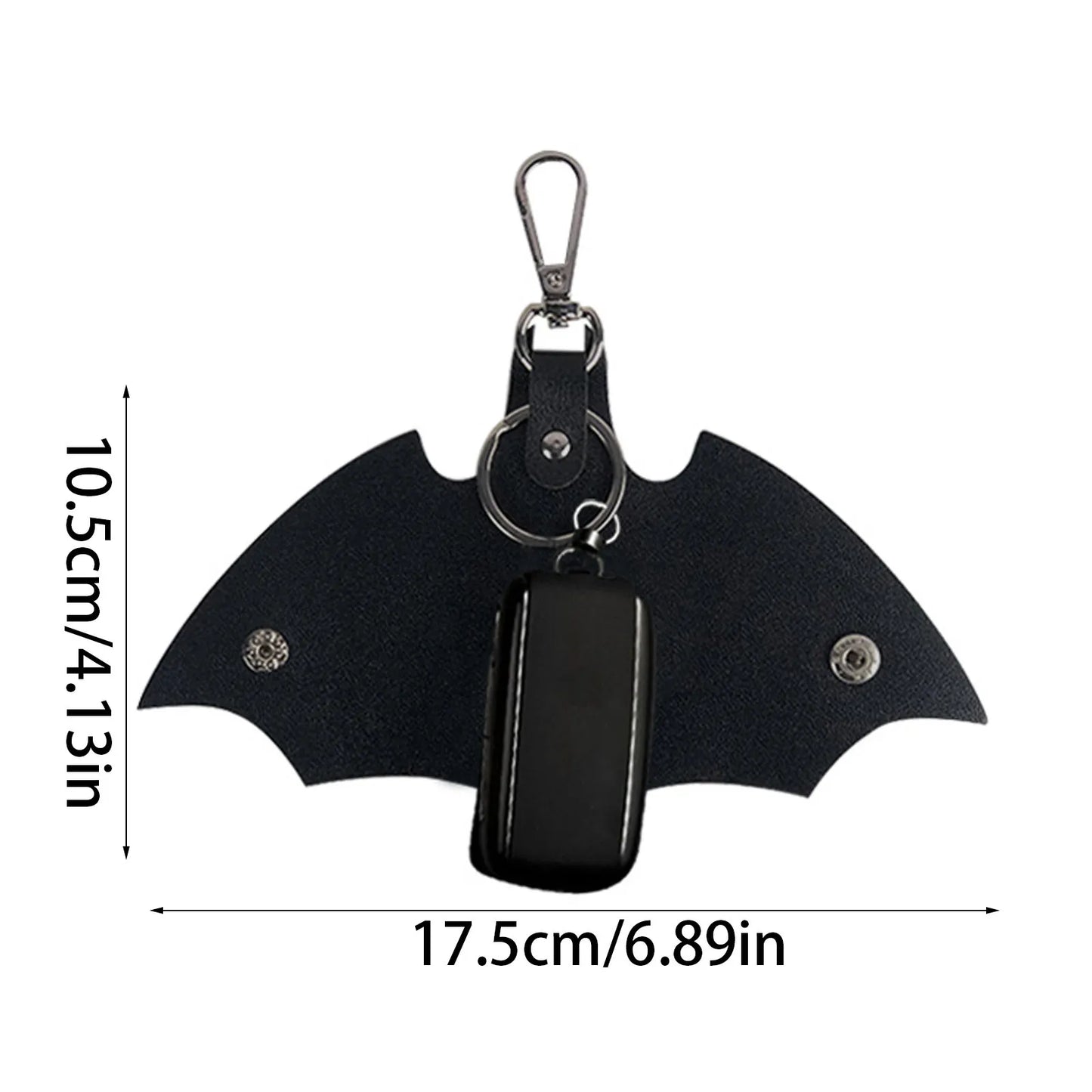 Fashion Creative Bat Shape PU Leather Keychain Men Women Key Holder Organizer Pouch Split Car Key Wallet Housekeeper Keyring Peaceful Pleasures Health and Wellness