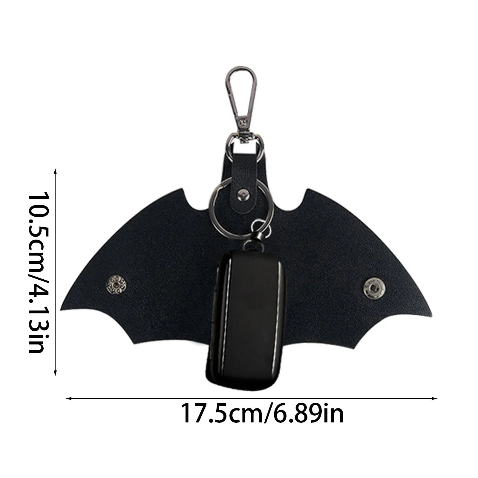 Fashion Creative Bat Shape PU Leather Keychain Men Women Key Holder Organizer Pouch Split Car Key Wallet Housekeeper Keyring Peaceful Pleasures Health and Wellness