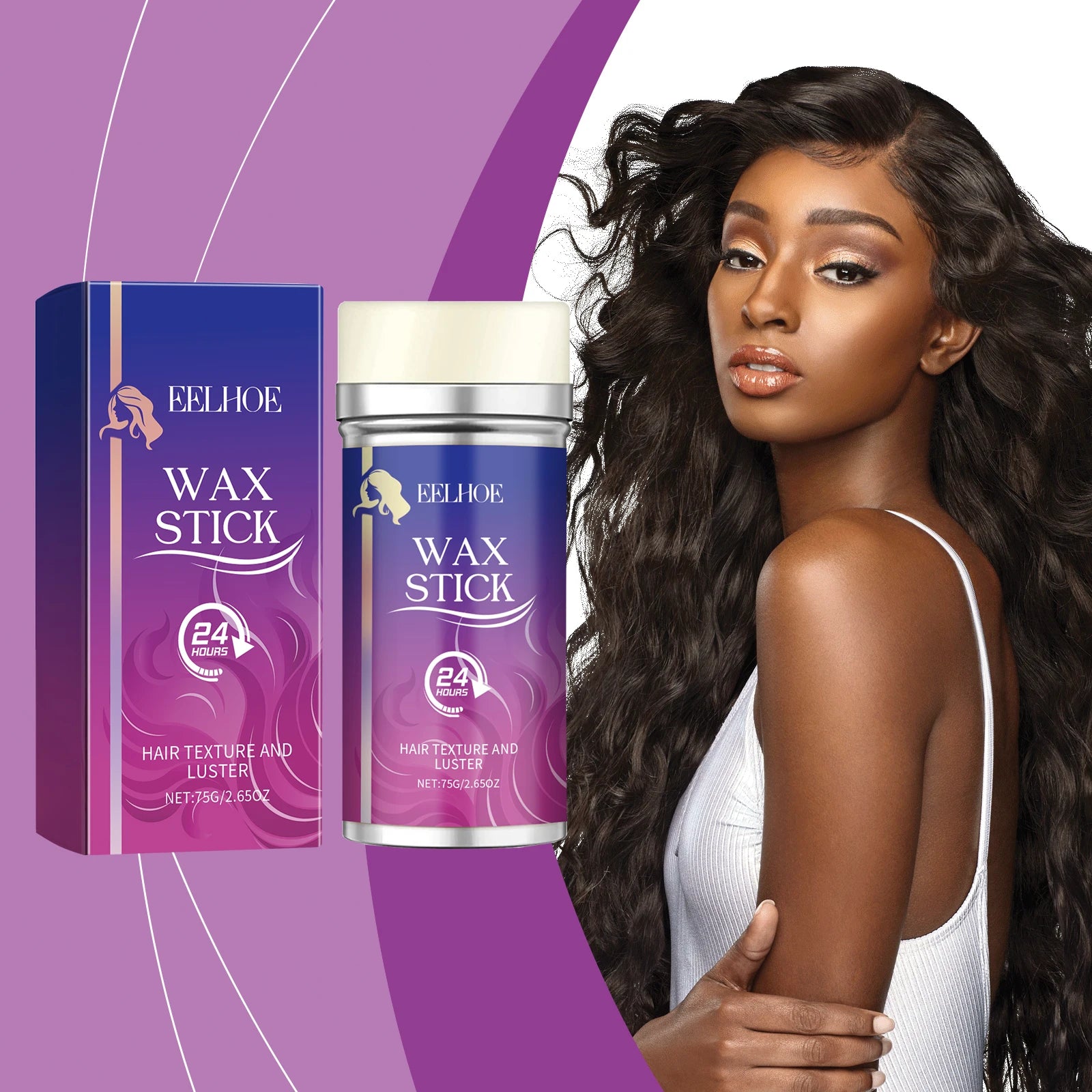 EELHOE Hair Wax Stick Anti-Frizz Strong Hold Styling 75g Hair Wax Stick Peaceful Pleasures Health and Wellness