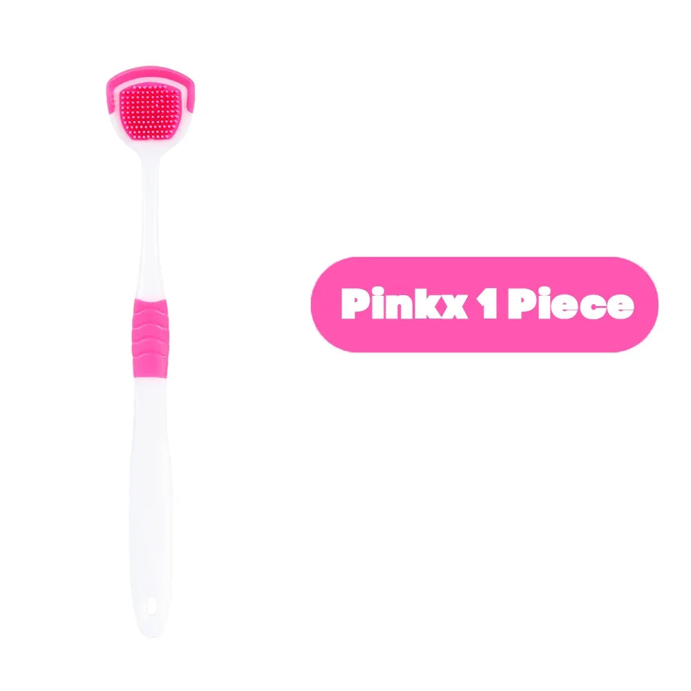 Vaclav 1Pc/4Pcs/8Pcs Silicone Tongue Scraper For Oral Hygiene,Tongue Cleaner Scraper For Oral Care,Tongue Brush Food Debris Clea Peaceful Pleasures Health and Wellness Pinkx 1Piece
