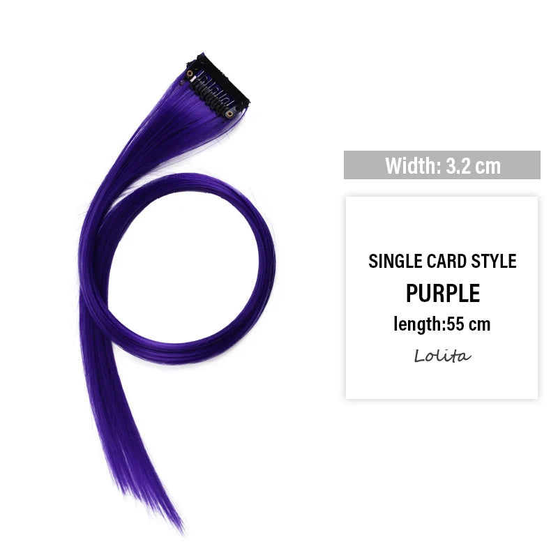 Colored Clip-In Hair Extensions | 55cm Synthetic Weft