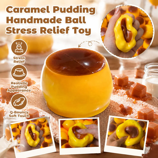 Caramel Pudding Squishy Squeeze Toy | Slow Rebound Fidget Ball Squishy Fidget Toy Peaceful Pleasures Health and Wellness
