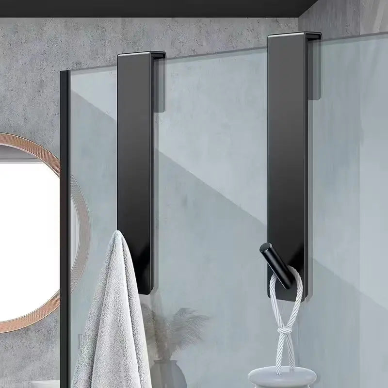 2-Pack Stainless Steel Glass Door Hooks | Shower Towel Rack