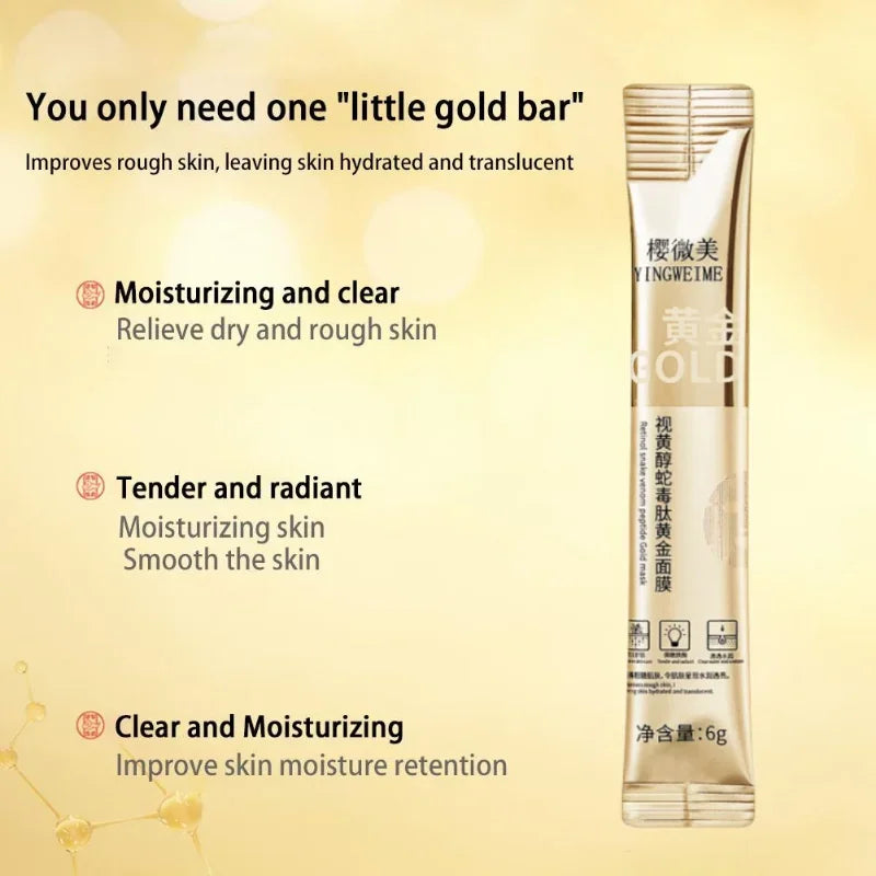 Retinol Gold Peptide Peel-Off Face Mask – 10 Pcs | Pore Refining