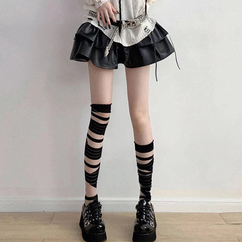 Women's Striped Knee High Stockings | JK Lolita Y2K Cotton