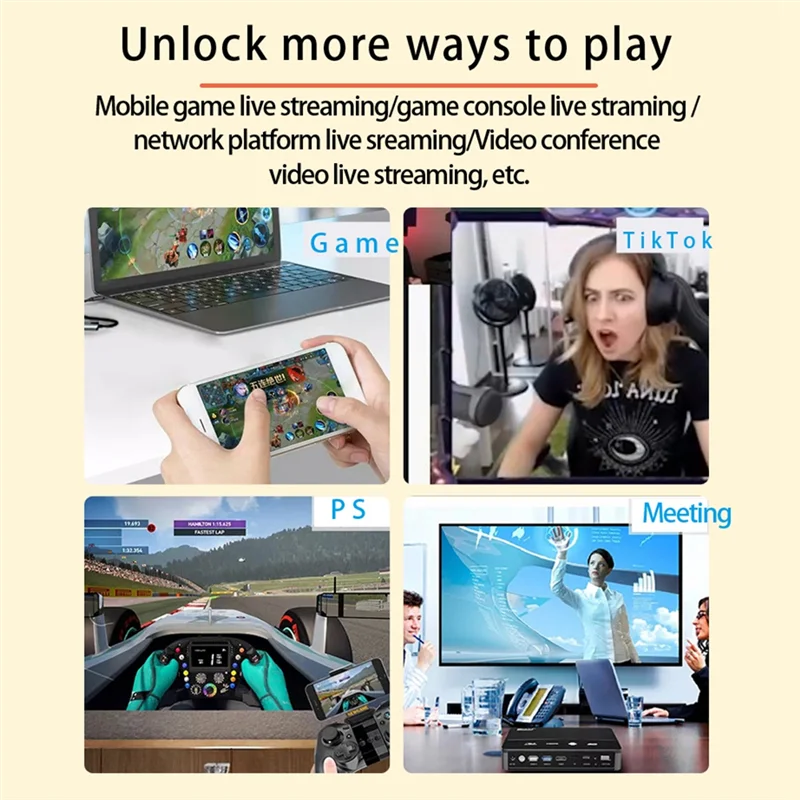 Y51A-4K -Compatible To Type-C+USB Capture Card Mobile Phone Live Audio Video Capture Card 1.8M Peaceful Pleasures Health and Wellness