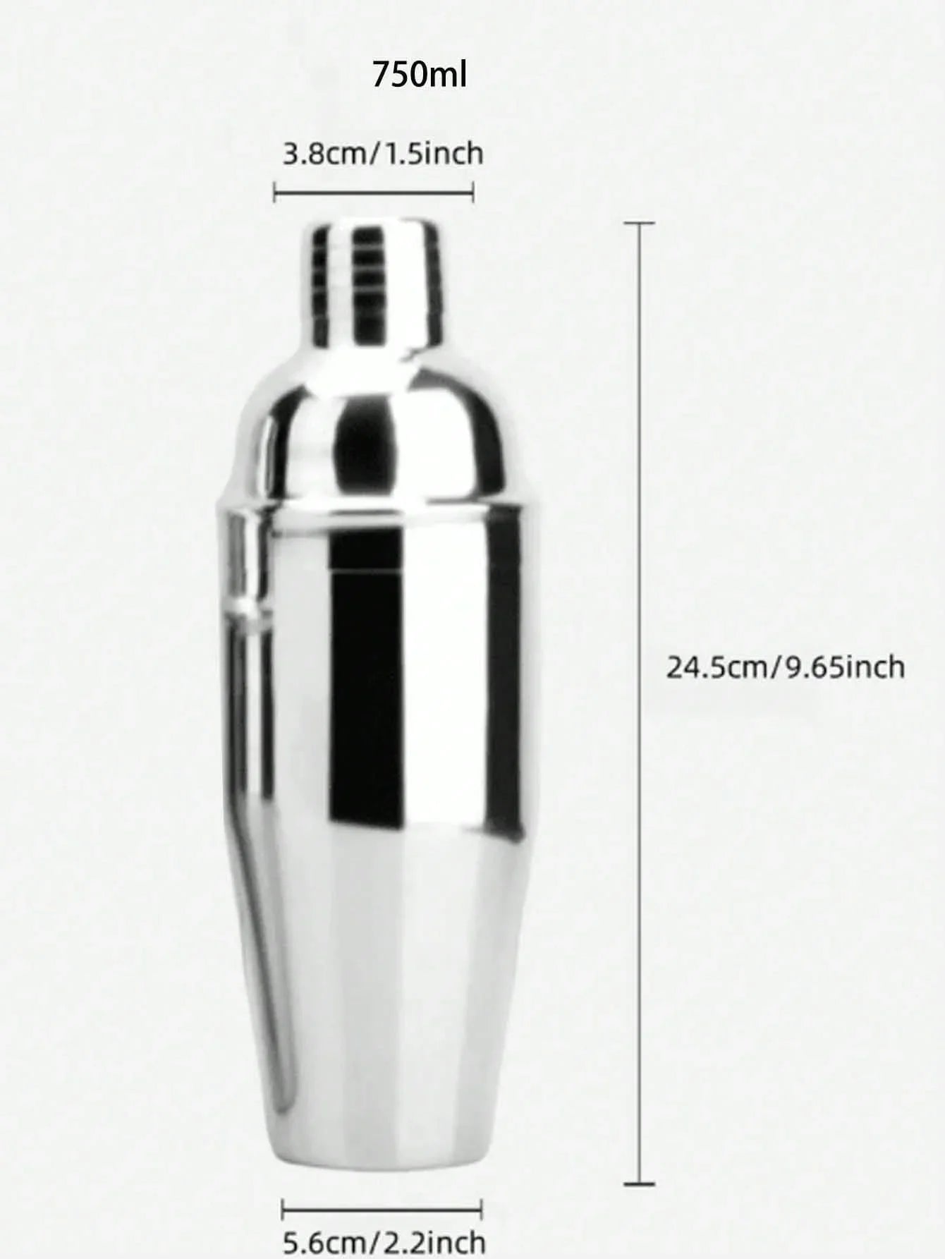 1pc Stainless steel cocktail shaker shaker cocktail shaker bar tool Peaceful Pleasures Health and Wellness 750ml