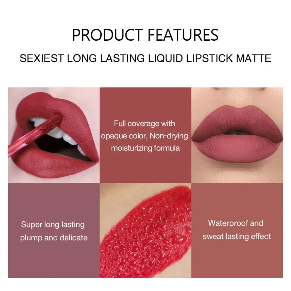 HANDAIYAN 6-Pc Matte Liquid Lipstick Set | Long-Lasting Lip Tint
