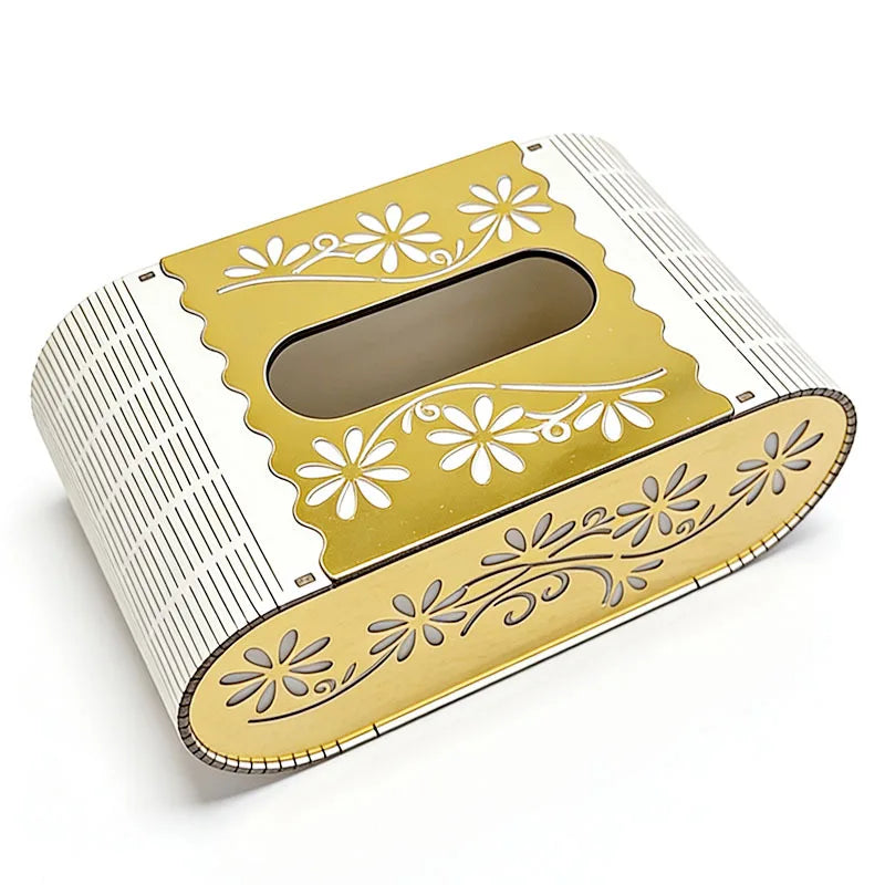 Hot Wooden Carved Tissue Box, European Style Tissue Dispenser, Household Tabletop Storage Box, and Baby's First-year Gift Peaceful Pleasures Health and Wellness B