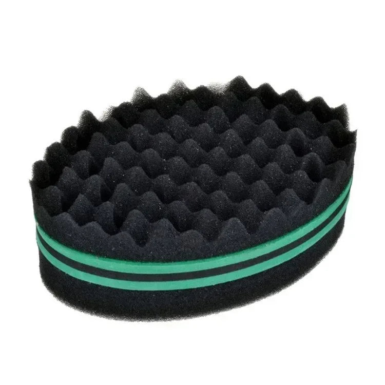 Oval Double Sides Magic Twist Hair Brush Sponge Brush For Natural Afro Coil Wave Dread Sponge Brushes Hair Braids Braiding Hair Peaceful Pleasures Health and Wellness green