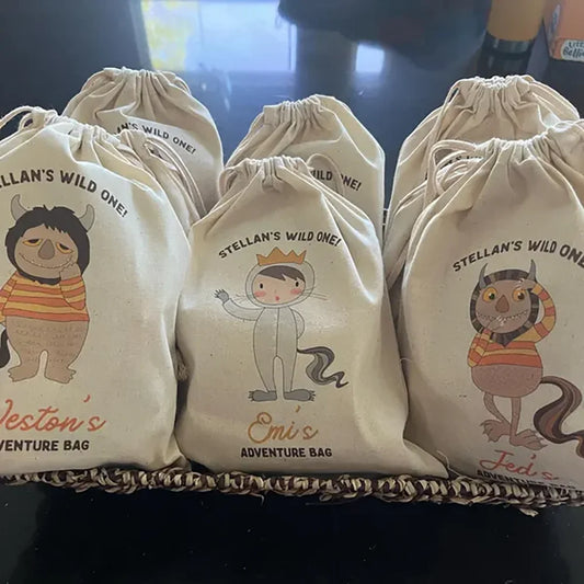 Custom Wild Monster Favor Bags | Wild Rumpus Birthday Party Party Favor Bags Peaceful Pleasures Health and Wellness