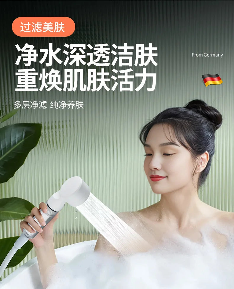 3-Mode Handheld Shower Head with Filter | High Pressure & Water Saving