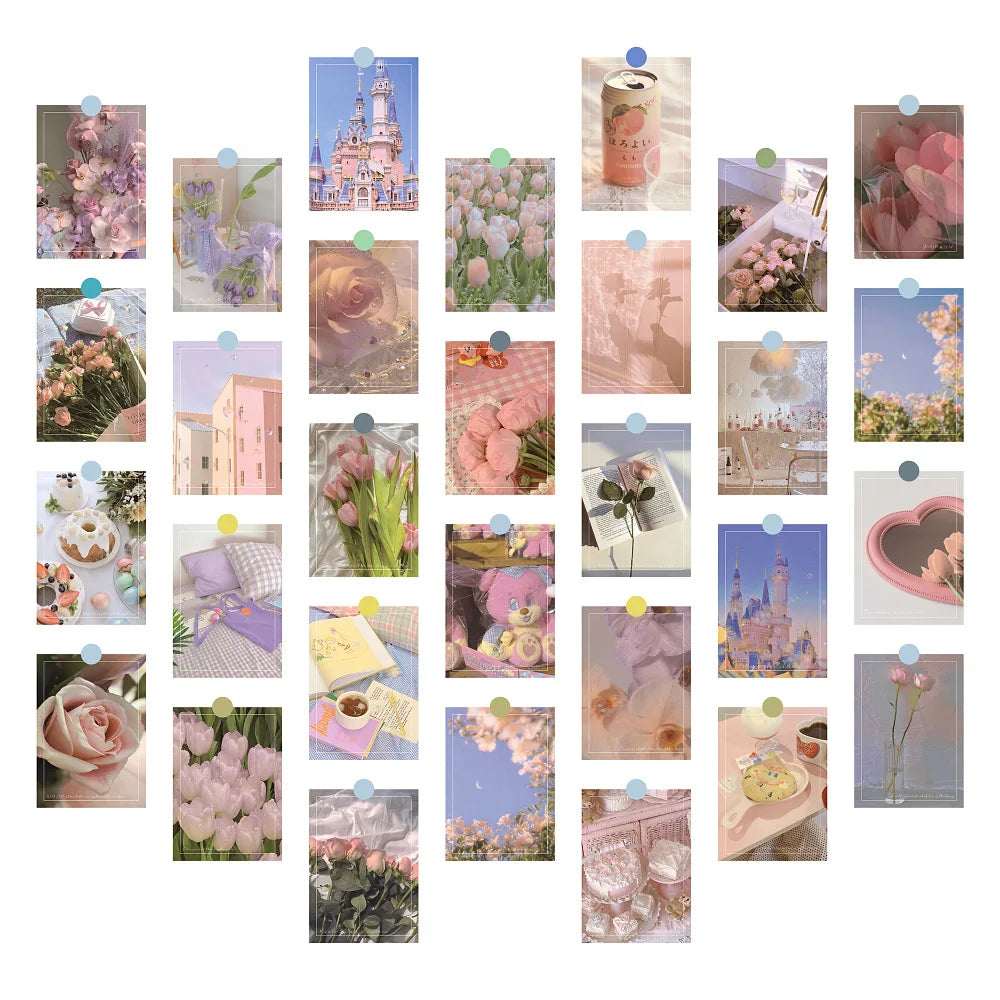 You Light Up My Life Series Postcard Pink Bouquet Castle Greeting