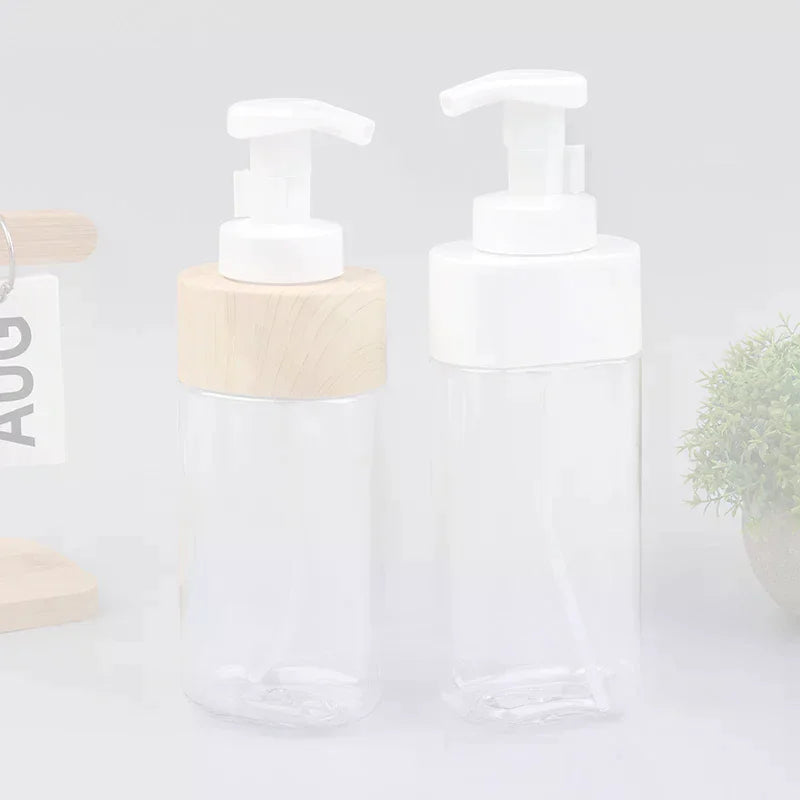 300/500ml Transparent Press Foaming Hand Soap Dispenser Empty Shower Gel Bottle Fcial Cleanser Mousse Container Travel Portable Peaceful Pleasures Health and Wellness