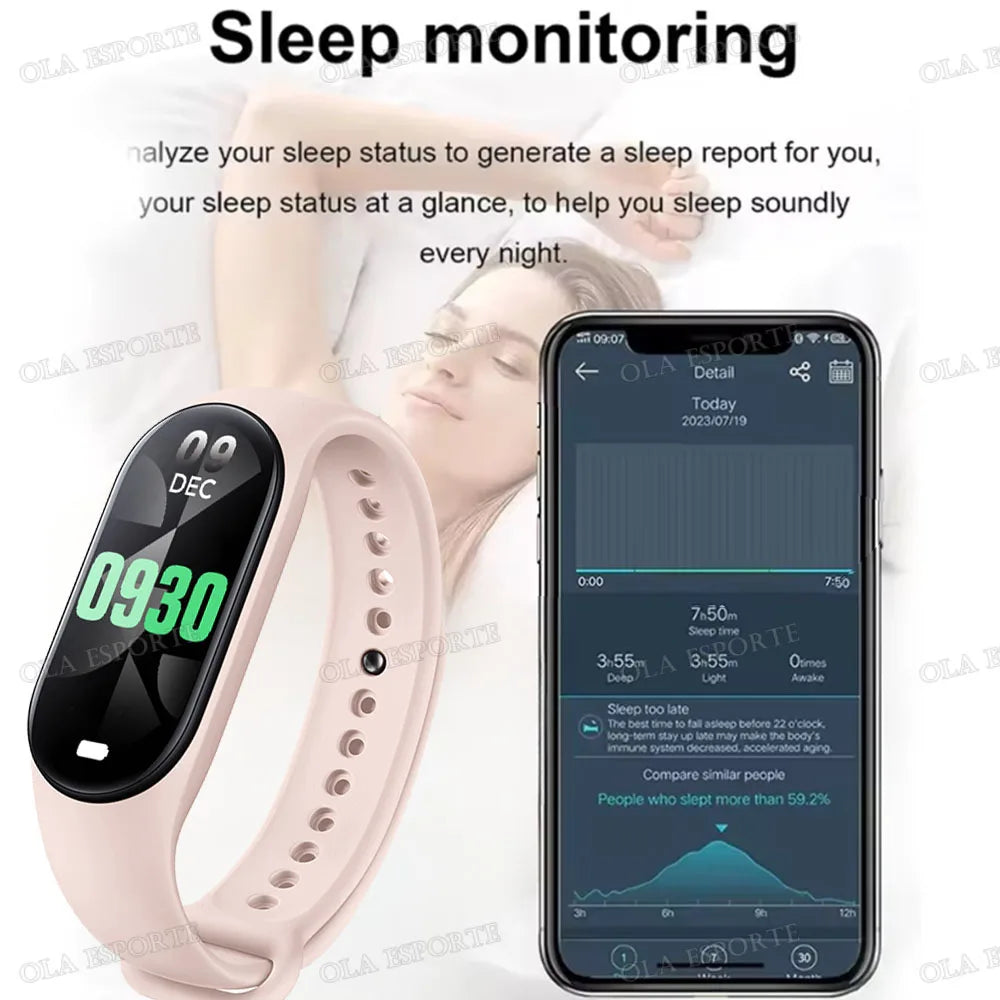 M7 Smartwatch Fitness Tracker – Heart Rate & Sleep Monitor