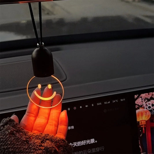 Retro Acrylic Light Bulb Car Pendant | Breathing LED Decor Car Pendant Ornament Peaceful Pleasures Health and Wellness
