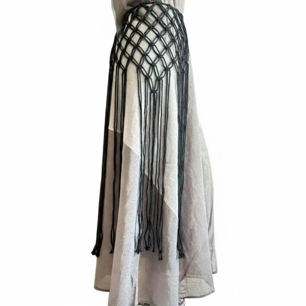 Bohemian Tassel Waist Belt | Handwoven Macrame Fringe Waistband