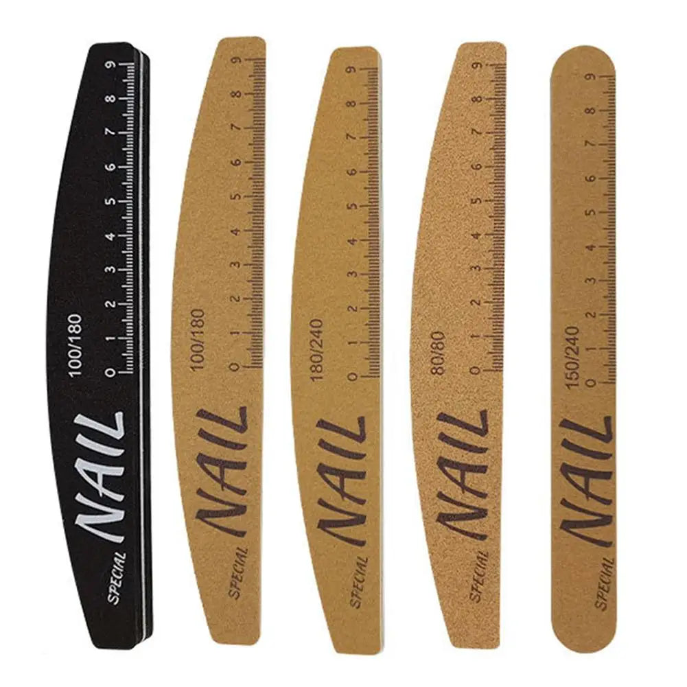 Dual-Sided Nail Files 100/150/180/240 Grit w/ Scale Guide