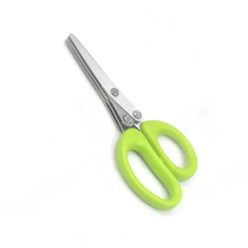 Muti-Layers Kitchen Scissors Stainless Steel Vegetable Cutter Scallion Herb Laver Spices Cooking Tool Cut Kitchen Accessories Peaceful Pleasures Health and Wellness 3 layers